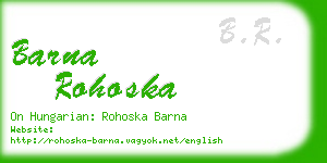 barna rohoska business card